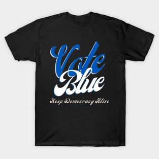 Vote Blue Retro Typography T-Shirt